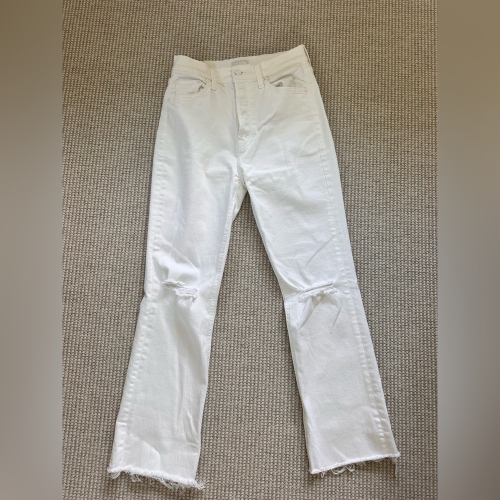 Women’s Mother The Tripper Ankle Fray White Jeans